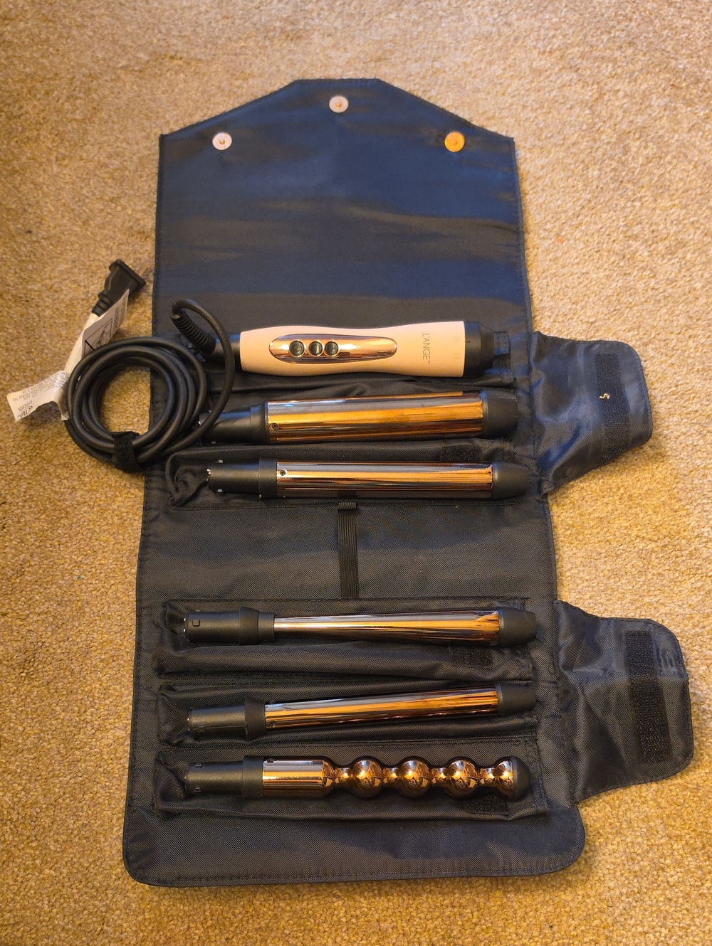 LÁNGE 5-in-1 Interchangeable Curling Wand Set